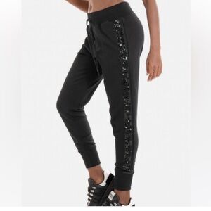 Polo Ralph Lauren Black Joggers Sweatpants with Sequin Detail